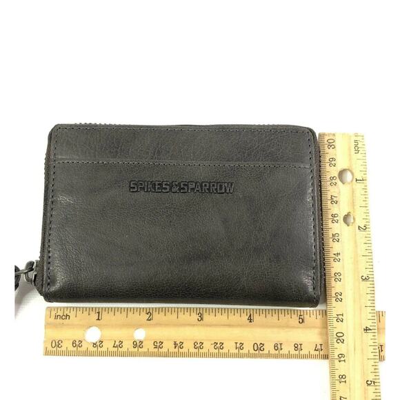 Spikes & Sparrow Gray Leather Avery Accordion Zip Wallet RFID Protected New - Picture 4 of 11